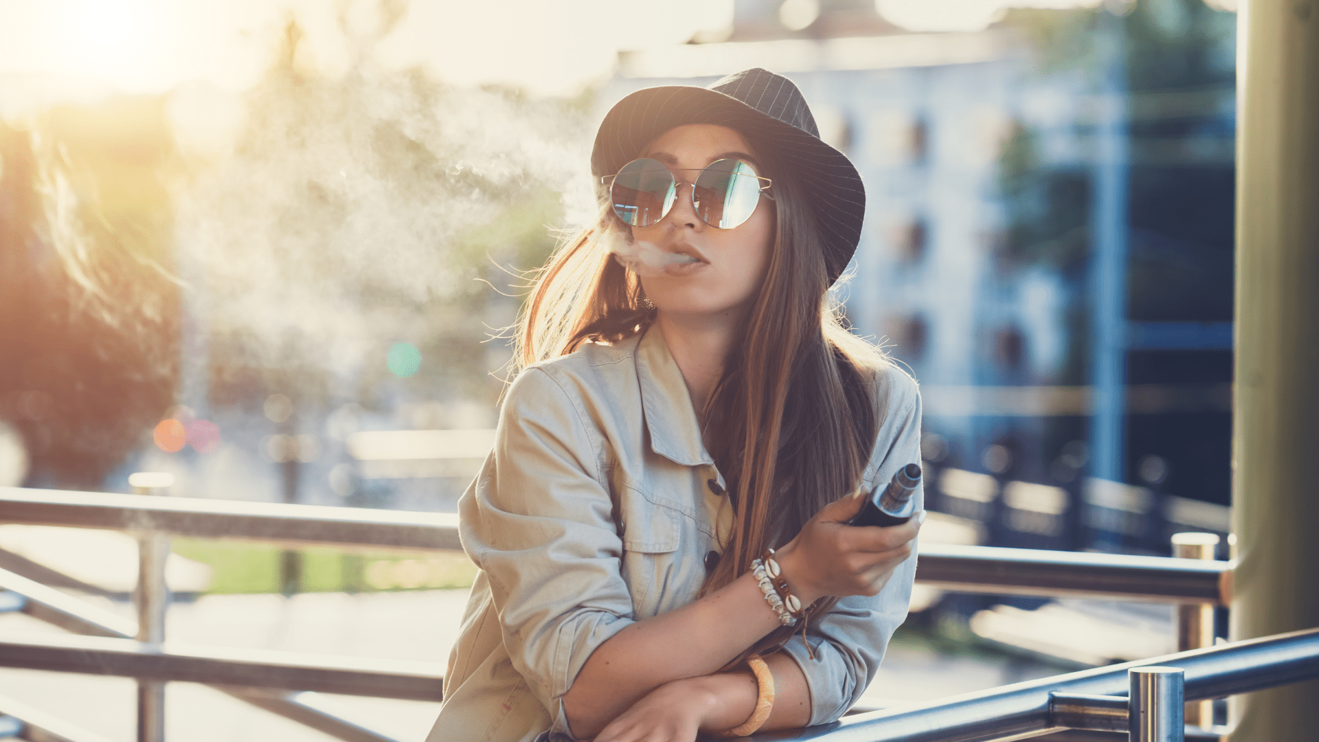 Lady vaping