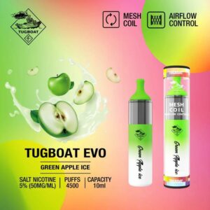 Tugboat EVO 4500 Puffs 50mg Green Apple Ice