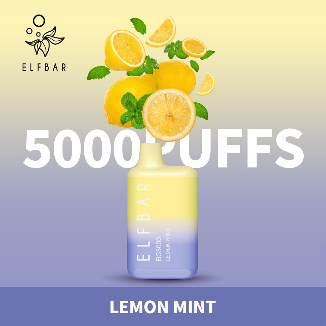 Elfbar Lemon Mint 5000 Puffs 20mg Vape Vibes