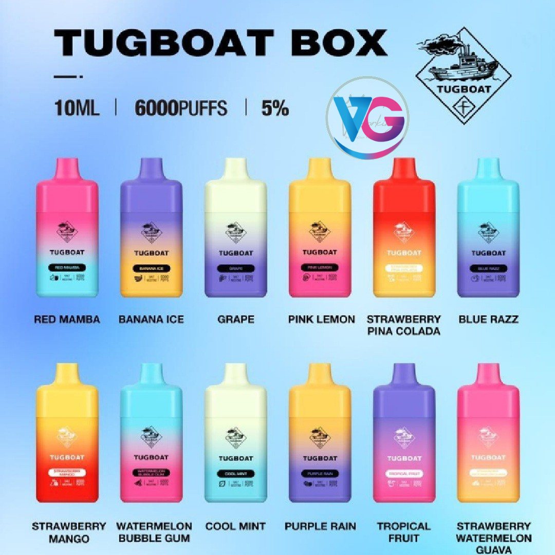 Tugboat Box Strawberry Watermelon Guava 6000 puffs 50mg