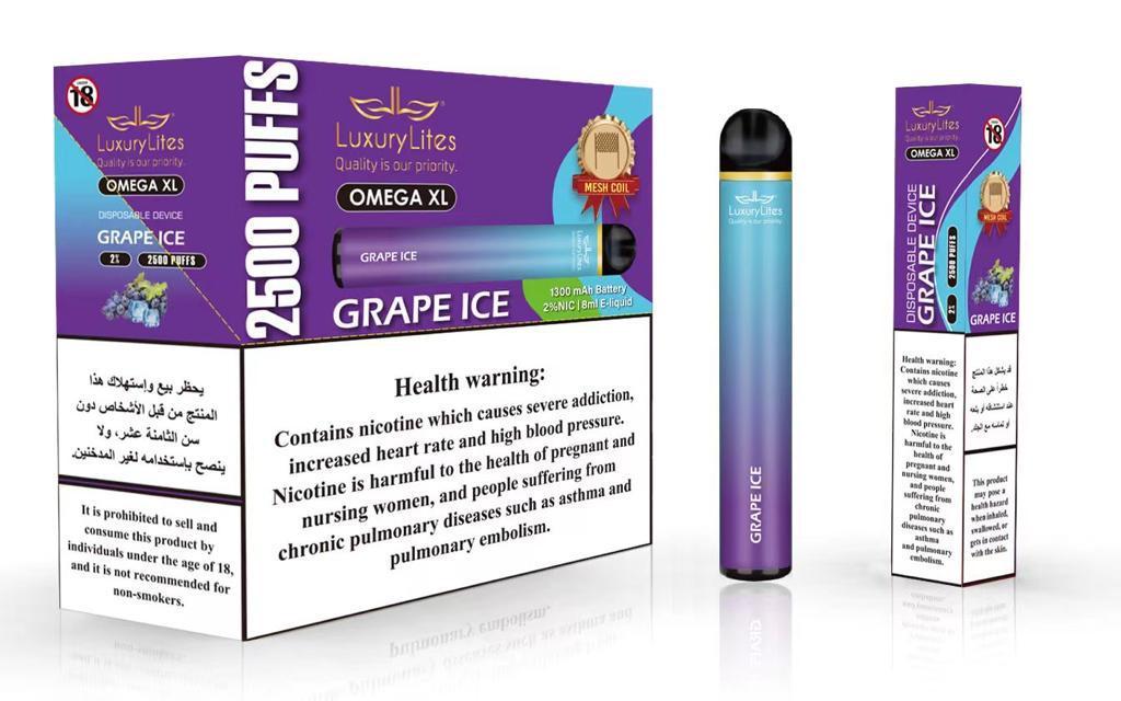 Luxury Lites Grape Ice 2500 Puffs 20MG Vape Vibes