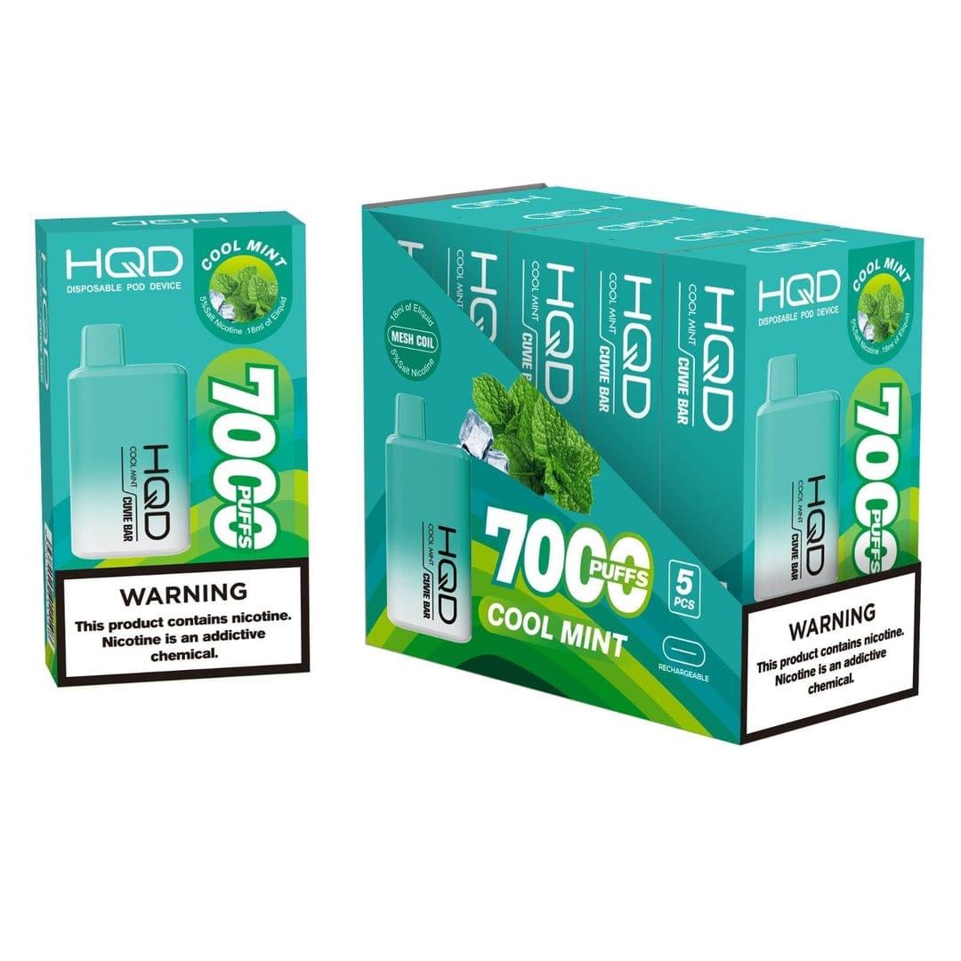 HQD Cuvie Bar Cool Mint 7000 Puffs 5 Disposable Vape Vape Vibes