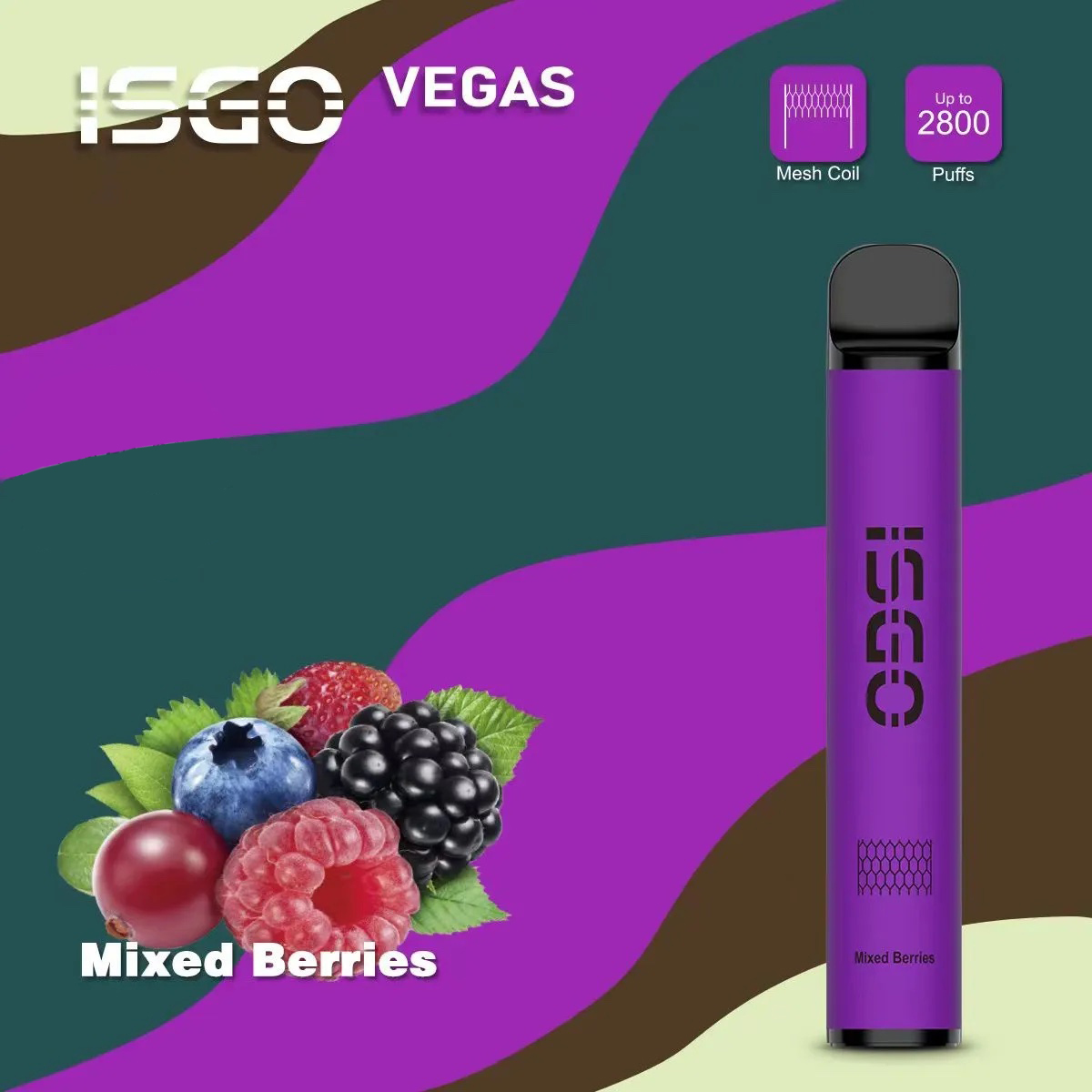 ISGO VEGAS Mixed Berries 2800 Puffs 2 Disposable Vape