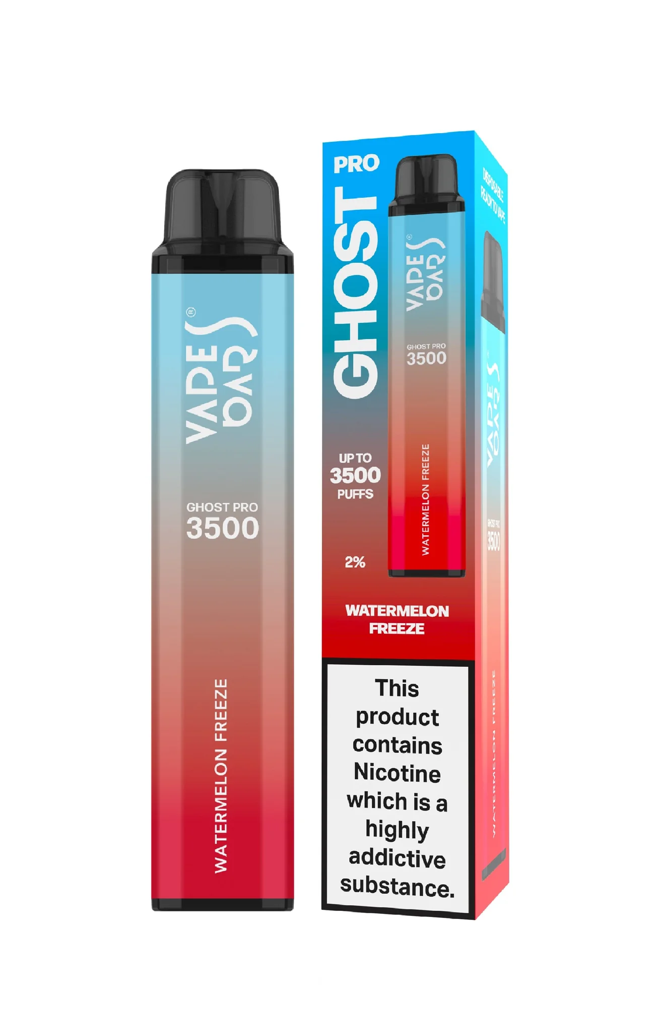 The Greatest Vapes Bars Ghost PRO Watermelon Freeze 3500 Puffs 20mg
