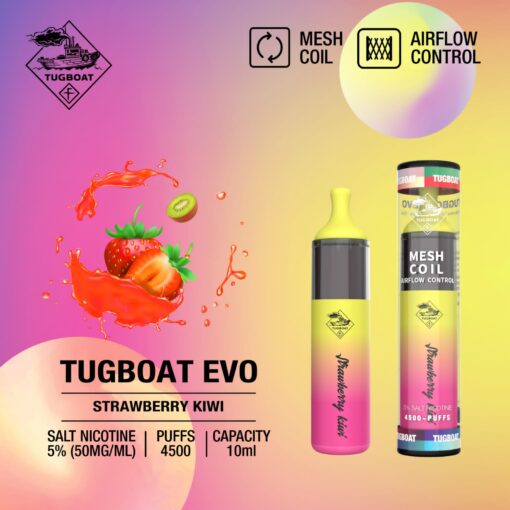Tugboat Evo - Strawberry Kiwi 4500 Puffs 50mg - Vape Vibes