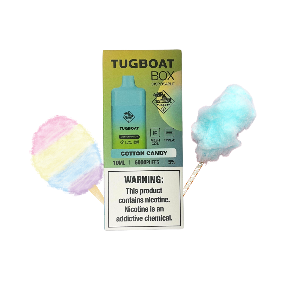 Tugboat Box Cotton Candy 6000 puffs 50mg Vape Vibes